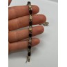 925 STERLING SILVER GARNET FLOWERS  BRACELET