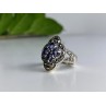 Vintage 925 Sterling Silver Amethyst & Marcasites Ring Size 6
