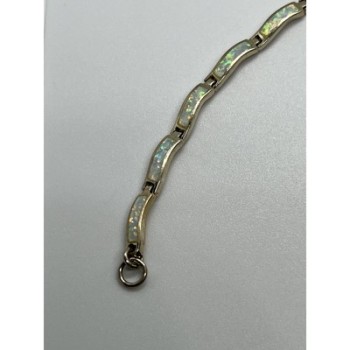 925 Sterling Silver Opal Bracelet
