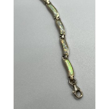 925 Sterling Silver Opal Bracelet