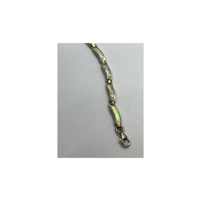 925 Sterling Silver Opal Bracelet