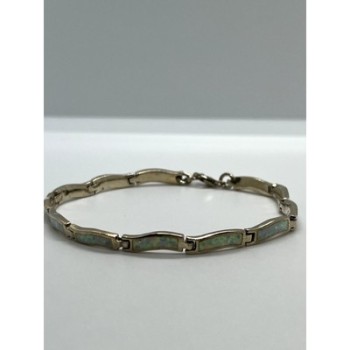 925 Sterling Silver Opal Bracelet