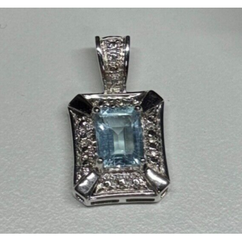 925 Sterling Silver Topaz Pendant