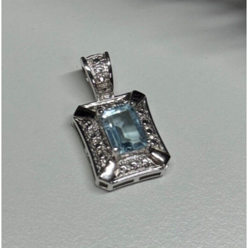 925 Sterling Silver Topaz Pendant