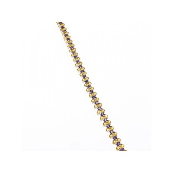 925 STERLING SILVER CITRINE & AMETHYST BRACELET SIZE 7.5 IN