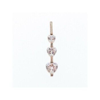 925 Sterling Silver CZ Three Hearts Pendant