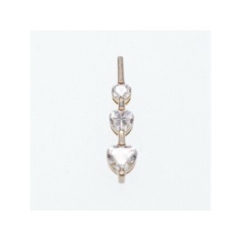 925 Sterling Silver CZ Three Hearts Pendant