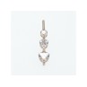 925 Sterling Silver CZ Three Hearts Pendant