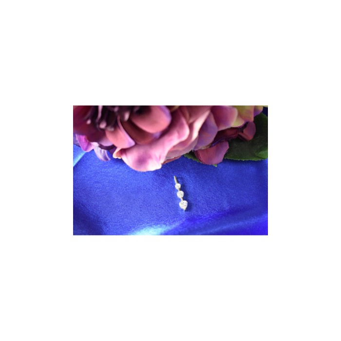 925 Sterling Silver CZ Three Hearts Pendant