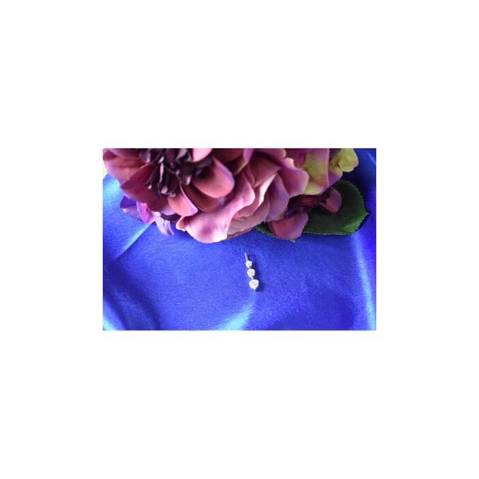 925 Sterling Silver CZ Three Hearts Pendant