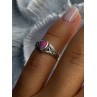925 Sterling Silver Pink Turquoise Ring Size 3
