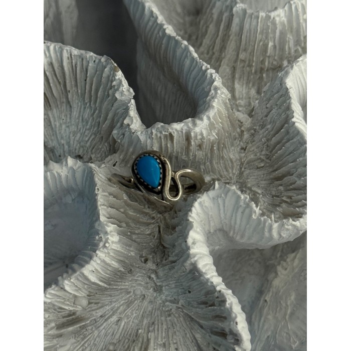 925 Sterling Silver Turquoise Ring Size 4