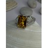 925 Sterling Silver Citrine & Beryl Ring Size 11