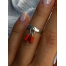 Vintage 925 Sterling Silver Red Agate Ring Sizable Maximum 6