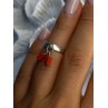 Vintage 925 Sterling Silver Red Agate Ring Sizable Maximum 6