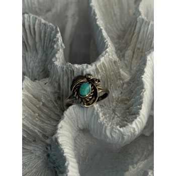 Vintage 925 Sterling Silver Turquoise Ring Size 3