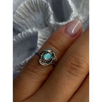 Vintage 925 Sterling Silver Turquoise Ring Size 3
