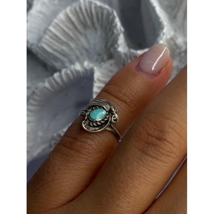 Vintage 925 Sterling Silver Turquoise Ring Size 3