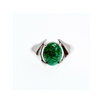 925 Sterling Silver Malachite Ring Size 7