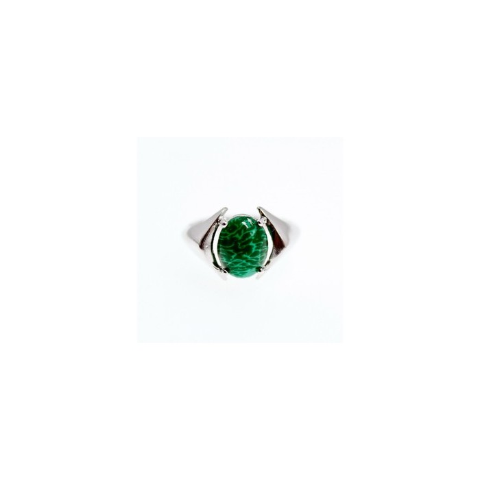925 Sterling Silver Malachite Ring Size 7