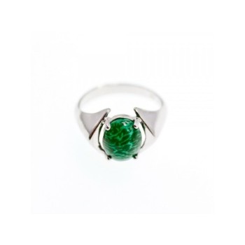 925 Sterling Silver Malachite Ring Size 7