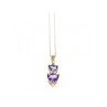 10K YELLOW GOLD AMETHYST & DIAMOND HEARTS CHAIN WITH PENDANT