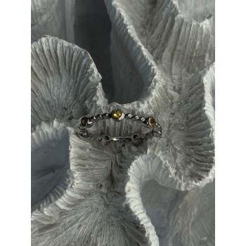 925 Sterling Silver Citrine Ring Size 9.5