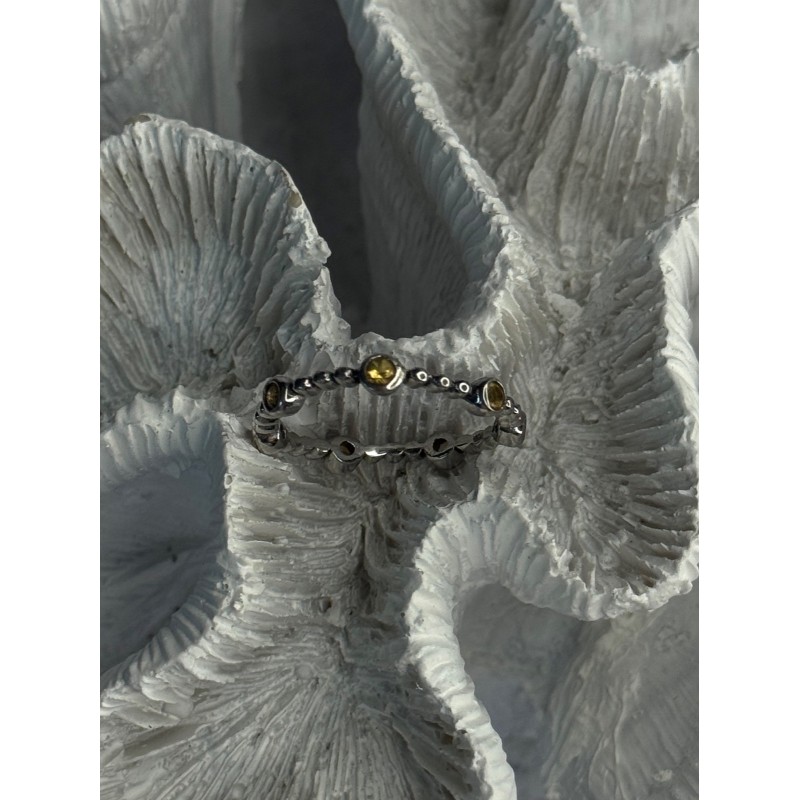 925 Sterling Silver Citrine Ring Size 9.5