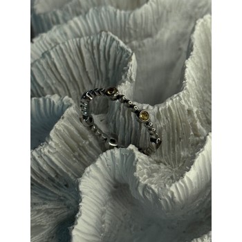 925 Sterling Silver Citrine Ring Size 9.5