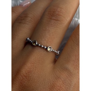 925 Sterling Silver Citrine Ring Size 9.5