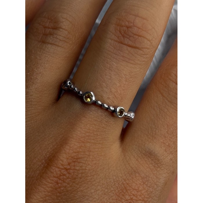 925 Sterling Silver Citrine Ring Size 9.5