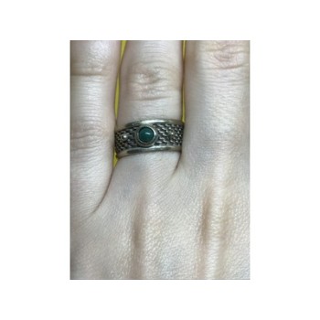 Vintage 925 Sterling Silver Green Nephrite (jade) Ring Size 7.5