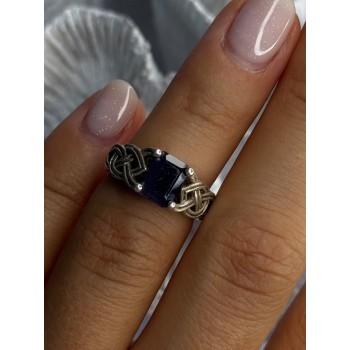 Vintage 925 Sterling Silver Purple Tourmaline Ring Size 5