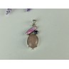 925 STERLING SILVER MORGANITE, HALIOTIS & PEARL PENDANT