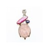 925 STERLING SILVER MORGANITE, HALIOTIS & PEARL PENDANT
