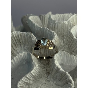 925 Sterling Silver Blue Topaz Ring Size 8