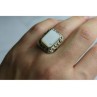 925 Sterling Silver Mother Of Pearl & Marcasites Ring Size 6.5