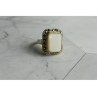 925 Sterling Silver Mother Of Pearl & Marcasites Ring Size 6.5