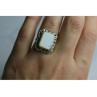 925 Sterling Silver Mother Of Pearl & Marcasites Ring Size 6.5