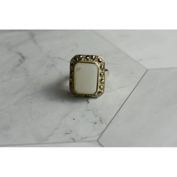 925 Sterling Silver Mother Of Pearl & Marcasites Ring Size 6.5