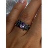 925 Sterling Silver Amethyst & Marcasite Ring Size 7