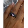 925 Sterling Silver Amethyst & Marcasite Ring Size 7