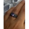 925 Sterling Silver Amethyst & Marcasite Ring Size 7