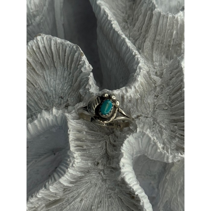 Vintage 925 Sterling Silver Turquoise Ring Size 6