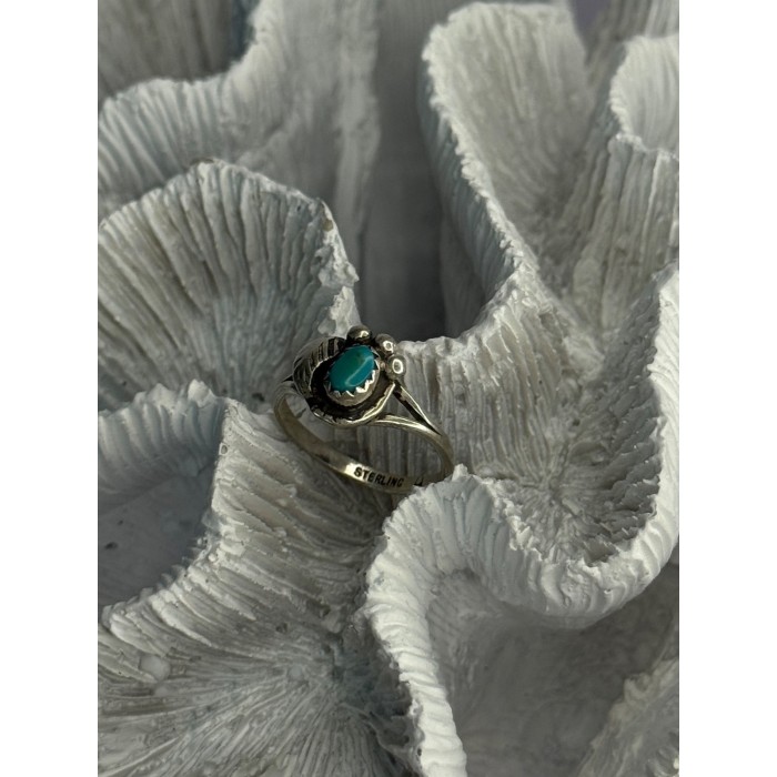 Vintage 925 Sterling Silver Turquoise Ring Size 6