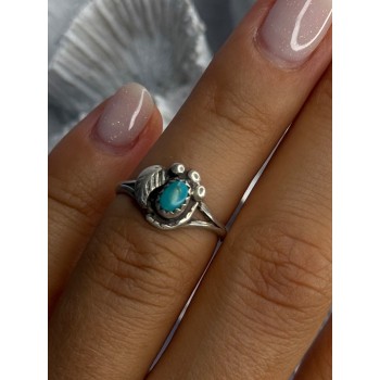 Vintage 925 Sterling Silver Turquoise Ring Size 6