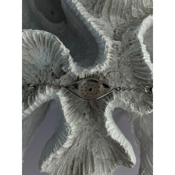 925 Sterling Silver Evil Eye Sapphire & Beryl Bracelet Length 6-7.5