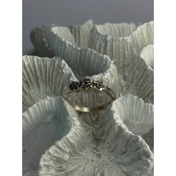 925 Sterling Silver White Spinel Flowers Ring Size 7