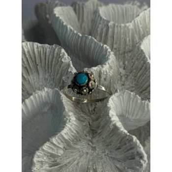 925 Sterling Silver Turquoise Ring Size 7