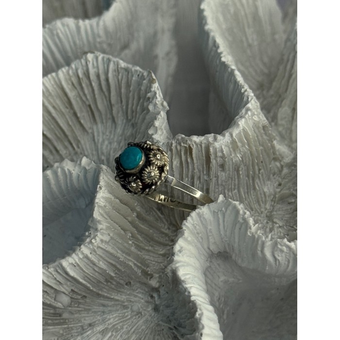925 Sterling Silver Turquoise Ring Size 7